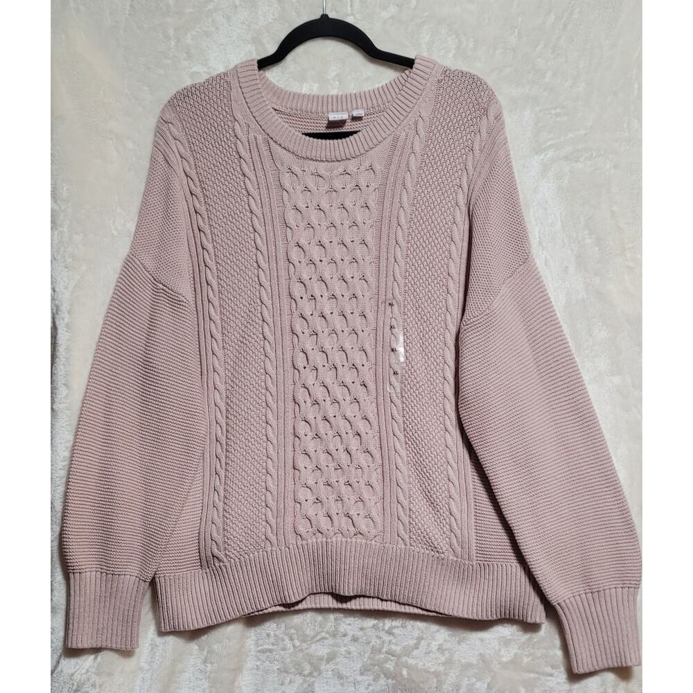 Women's GAP Cotton Blend Cable Knit Crewneck Sweater New (With Tags) Size XL